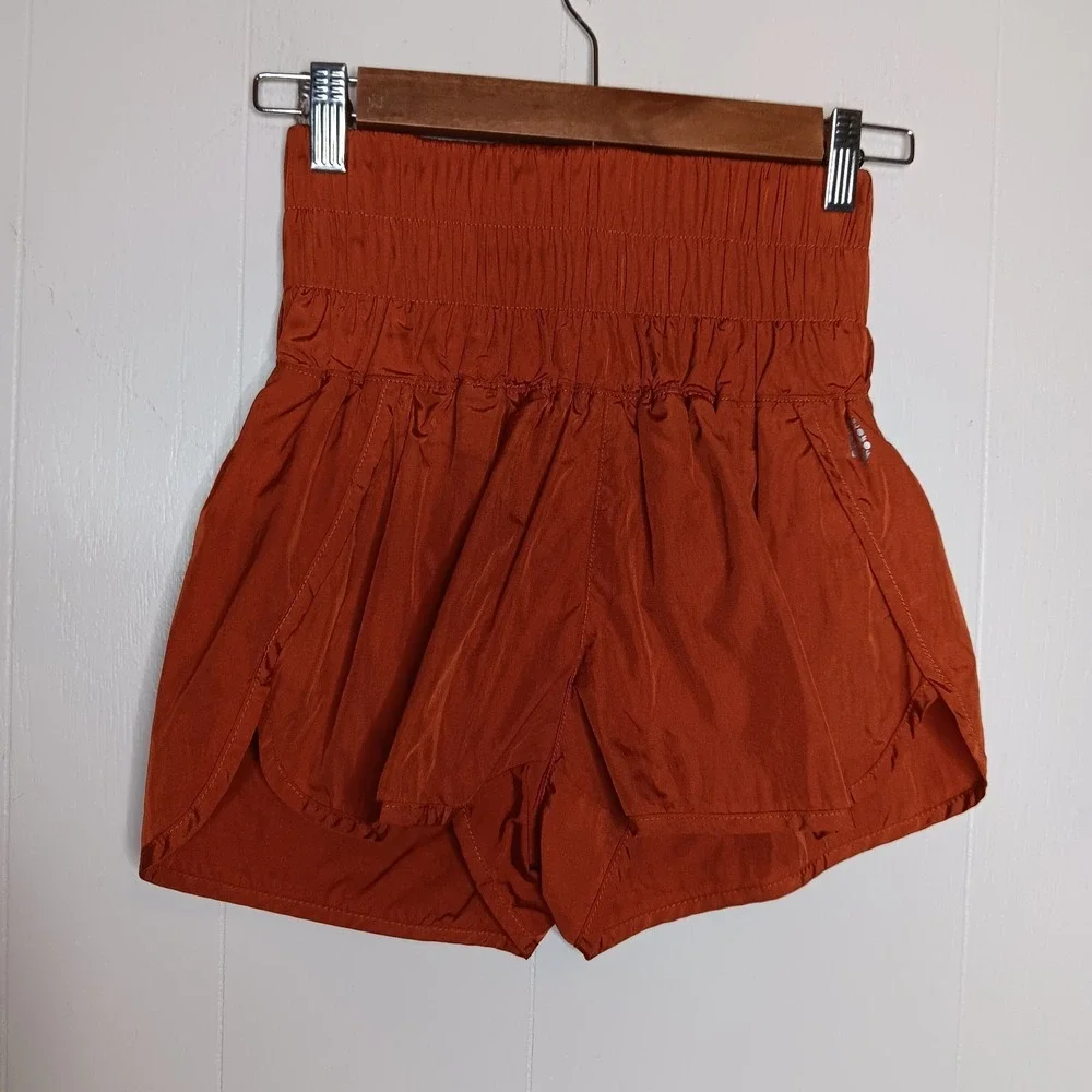 Free People FP Movement The Way Home Shorts XS Burnt Orange Running Athleisure